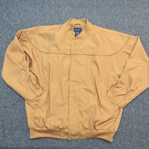 Vintage John Blair Luxury Gold Bronze Cotton Blend Bomber Jacket Men Size Large - Picture 1 of 7